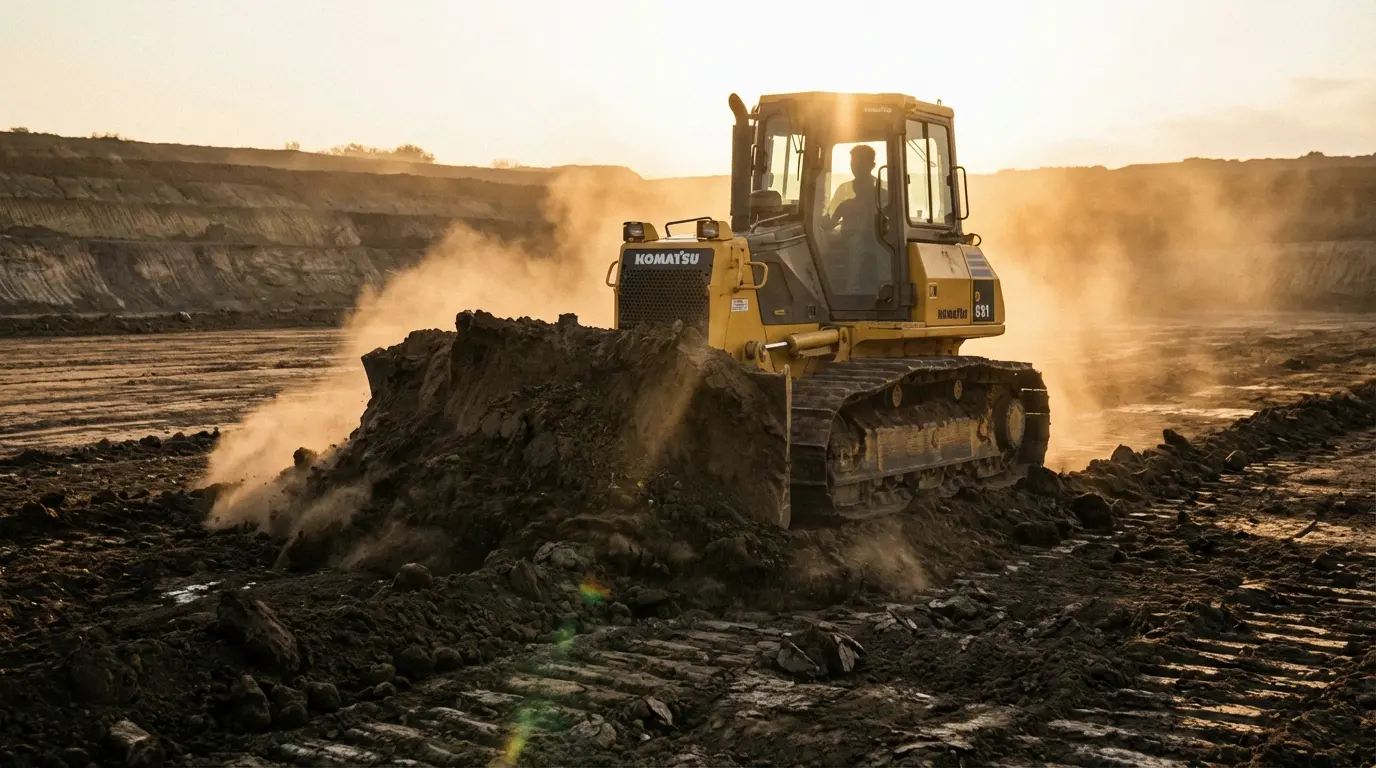 Sewa Medium Dozer Komatsu D51P pendorong tanah dan perataan kawasan industri di Priangan Timur Ciamis Tasik